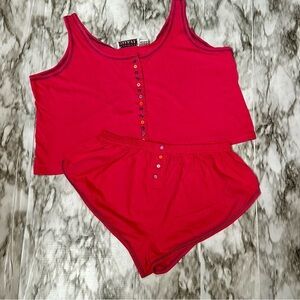 American Dream Two Piece Pajama Vintage 90s Pink Purple Stitching Cutie Play Set